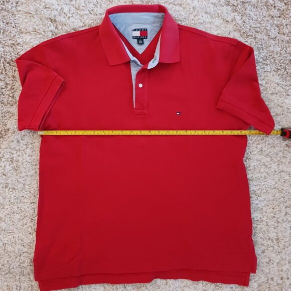 Tommy Hilfiger Golf Polo Mens Shirt Size X-Large Red Short Sleeve Logo - Picture 5 of 6